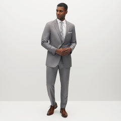 Textured Gray Suit Pants