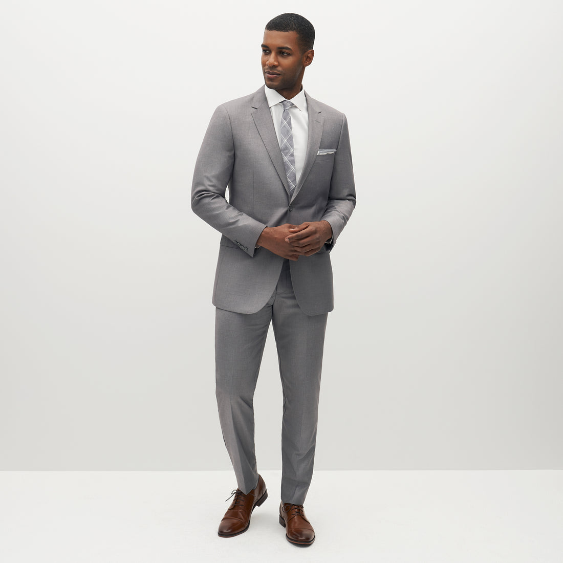 Textured Gray Suit Jacket - Sale
